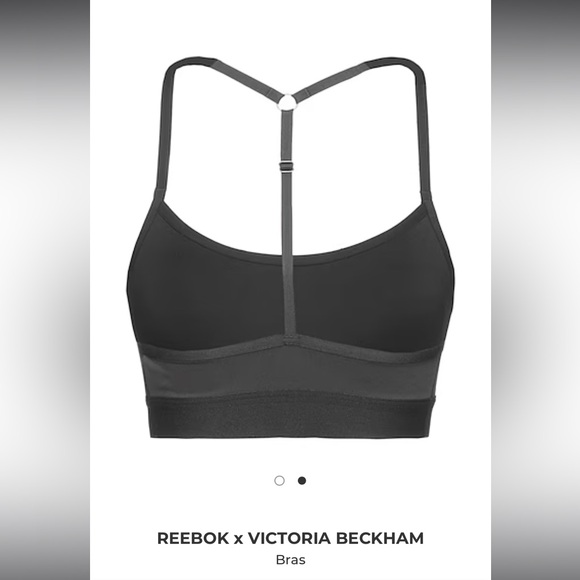 Reebok x Victoria Beckham Graphic Print Scoop Neck Crop Top XS Black Sportsbra - Picture 6 of 6